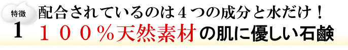 配合されているのは4つの成分と水だけ
