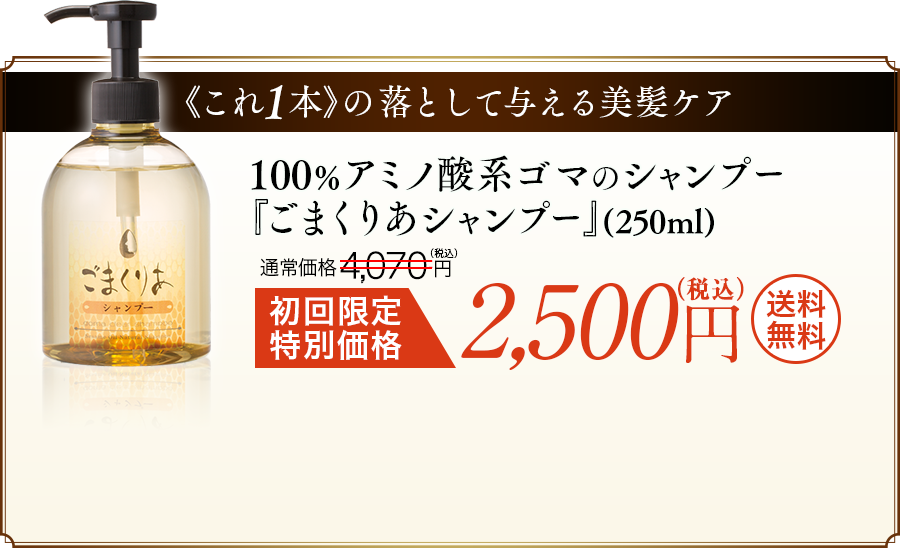 『ごまくりあシャンプー』初回限定特別価格2500円