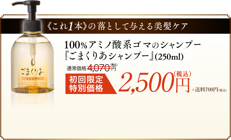 『ごまくりあシャンプー』初回限定特別価格2500円