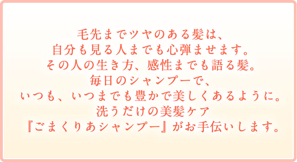 洗うだけの美髪ケア『ごまくりあシャンプー』