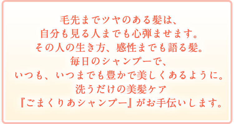 洗うだけの美髪ケア『ごまくりあシャンプー』